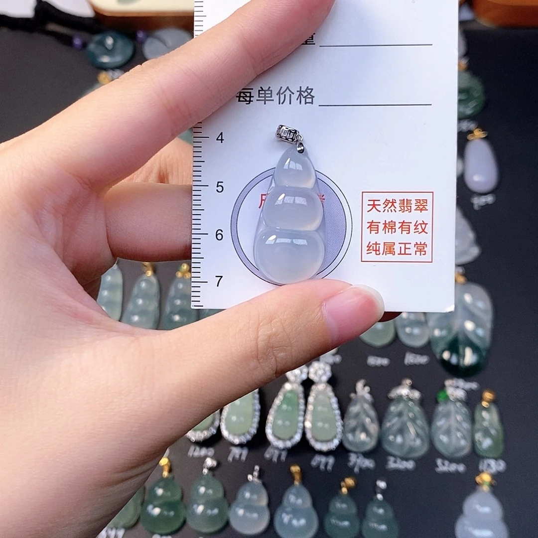 吊坠(不含链)18K金镶嵌翡翠全场缅甸A货翡翠