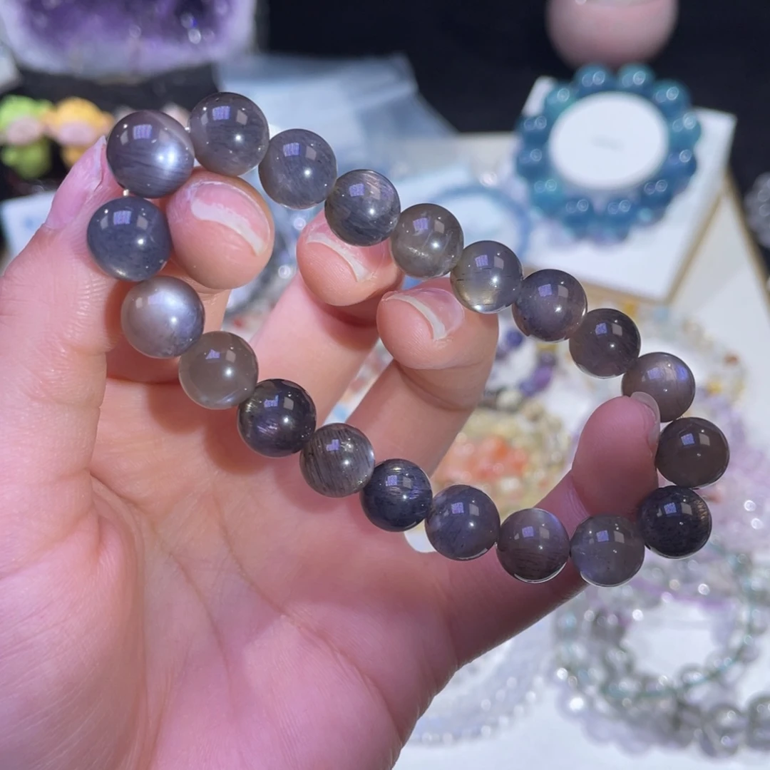 未镶嵌手链水晶强光黑骨干10mm