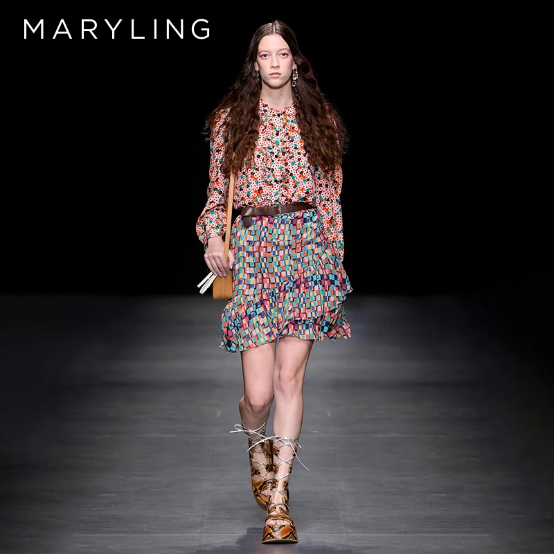 MARYLING玛俪琳春秋粉色甜甜圈立领衬衫上衣A1DAW20060