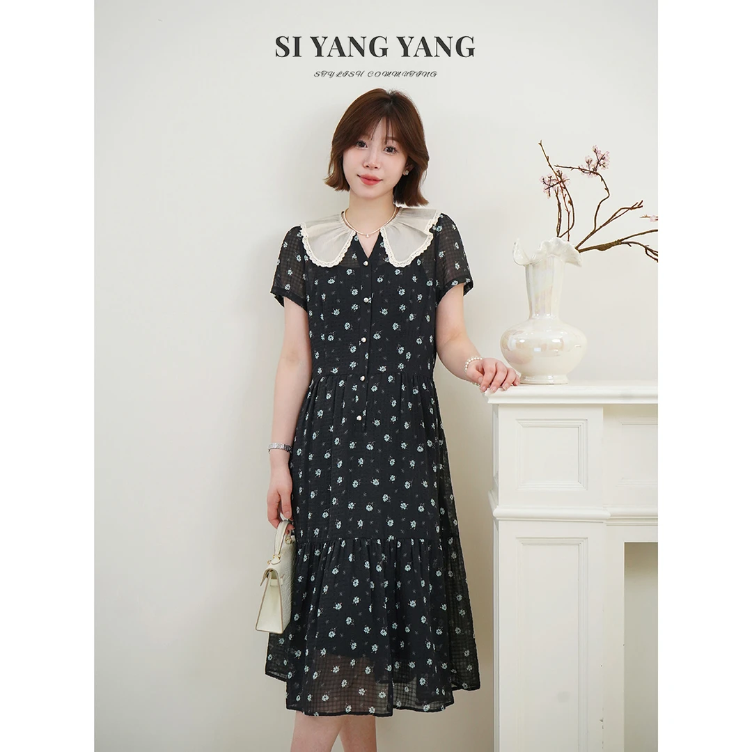斯洋洋SIYANG超柔印花柔软透气轻薄减龄气质连衣裙LYQ506A057SYY