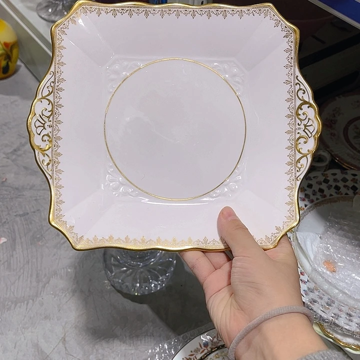 紫砂茶宠托斯卡纳双耳餐盘粉釉重金