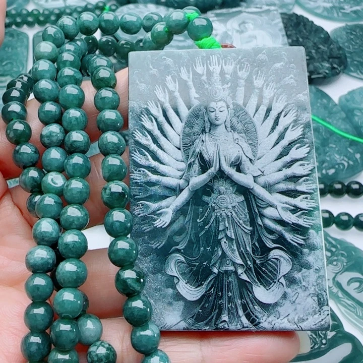 翡翠未镶嵌颈饰多样性发货天然A货翡翠