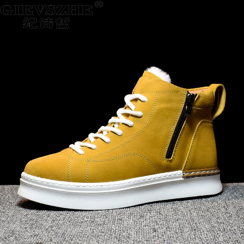 纪诗哲轻奢高端雪地靴男款秋冬新款羊流光风冬季男皮毛一体雪地靴