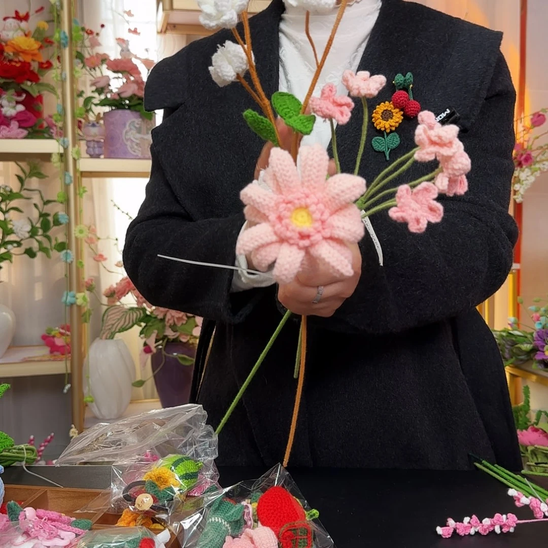 纯手工钩织钩织花束