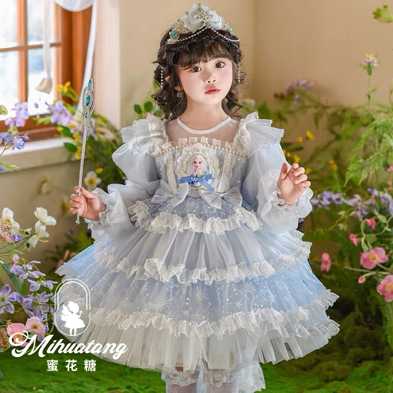 女童爱莎公主裙2025春款韩版洋气儿童艾莎礼服儿童六一网纱连衣裙