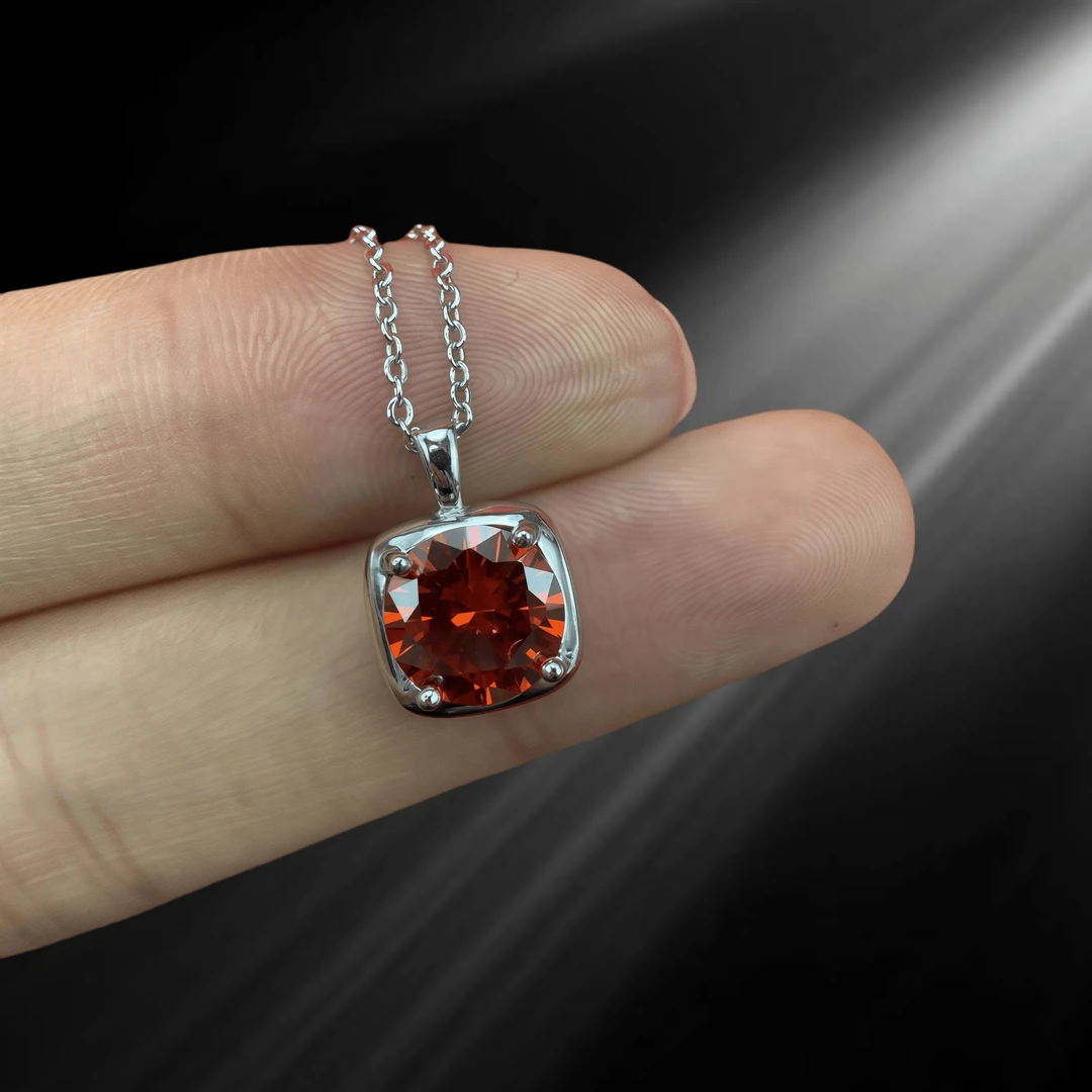 典藏轻奢红宝-精工吊坠配链9711