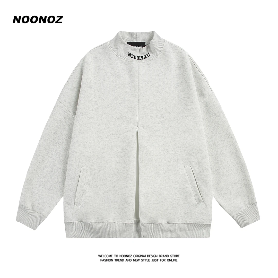 NOONOZ拉链卫衣男美式春秋2024新款长袖情侣装潮流高级感秋冬上衣