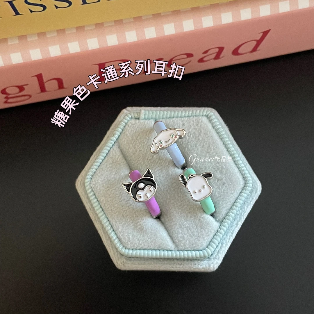 铜合金耳饰 糖果色卡通系列 甜美少女设计感耳扣