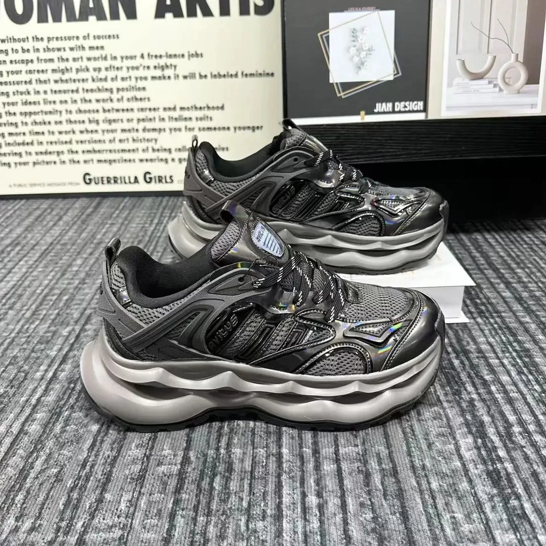 A111 ins风新款老爹鞋情侣男女同款枪色