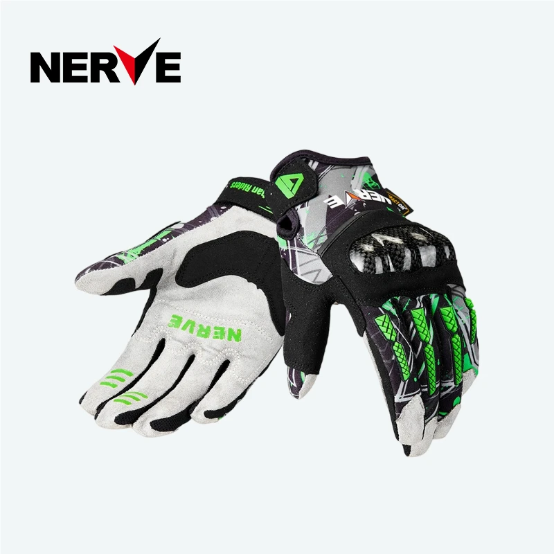 NERVE旗舰店涅夫冬季碳纤维摩托车骑行手套男女款机车可触屏防水