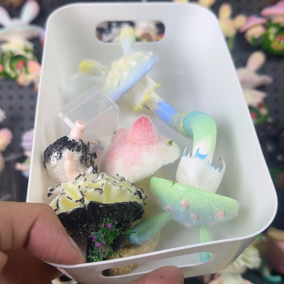 猫****双层款树脂粘土蘑菇冰箱贴