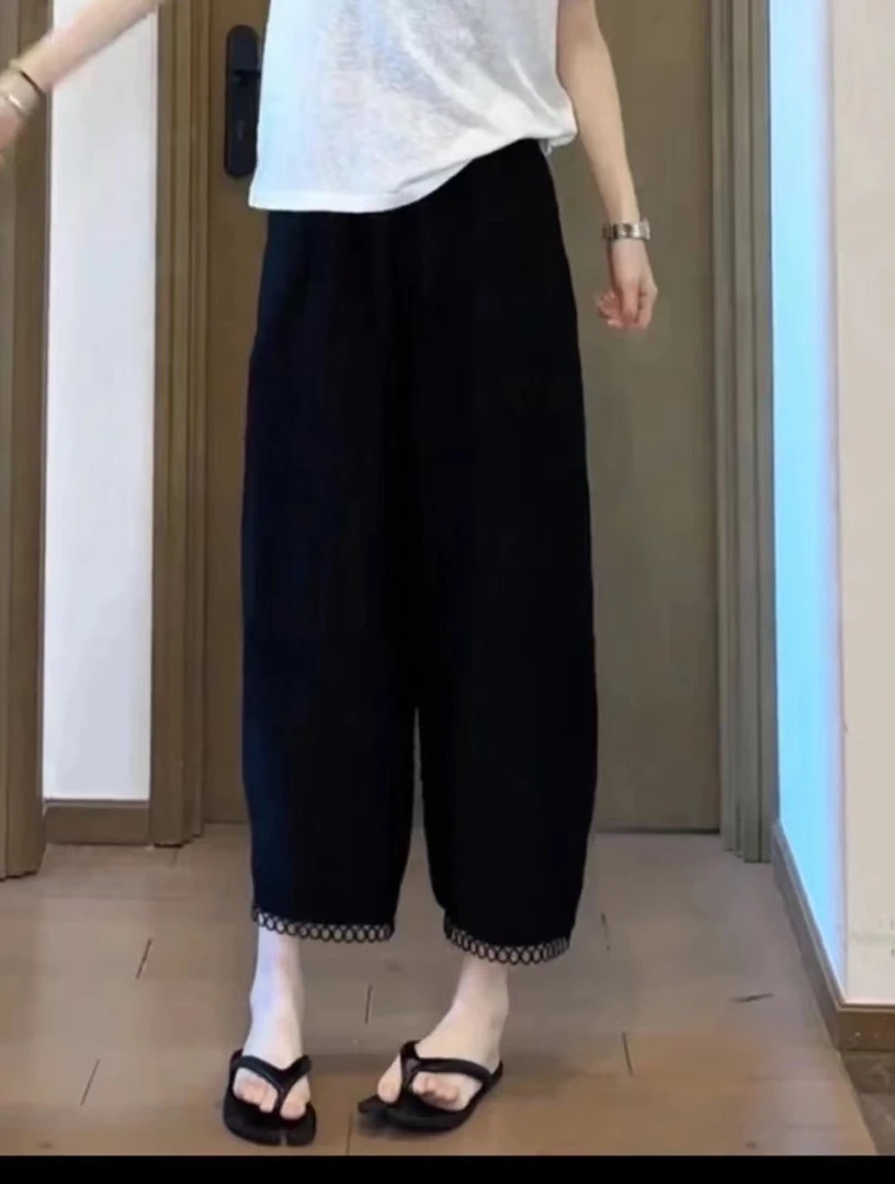 （小纪服饰专属）最新款时尚百搭休闲八分裙裤