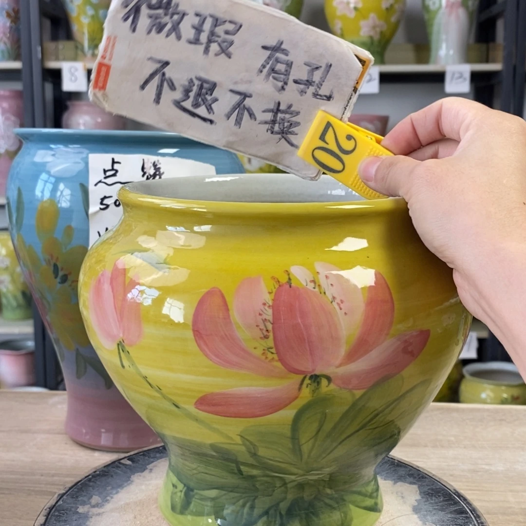 景德镇手工手绘陶瓷花盆