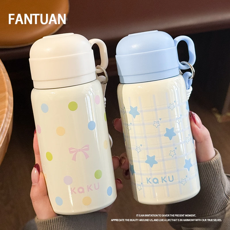 可爱保温杯女生高颜值2025新款咖啡杯学生专用便捷吸管杯网红水杯