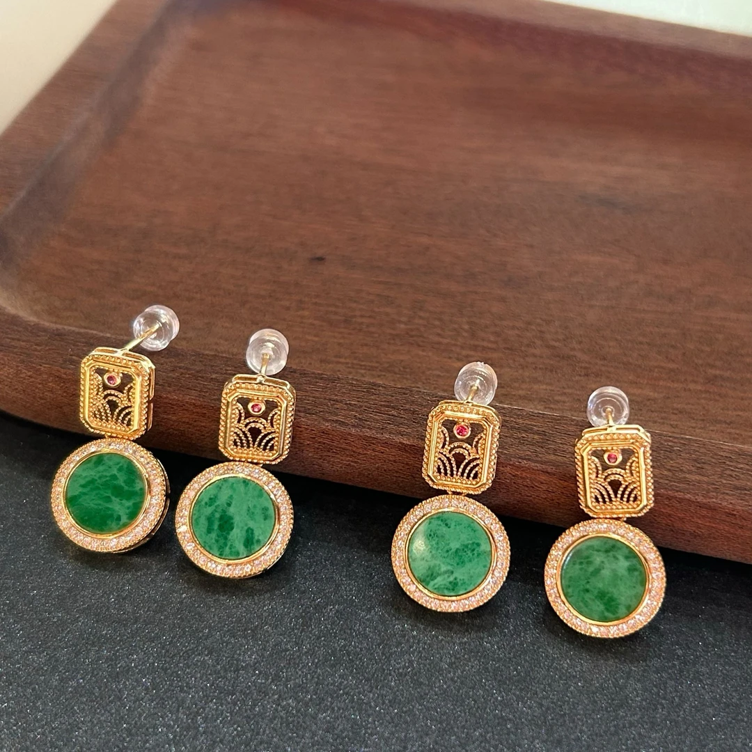 天然翡翠耳饰 多样性发一 YC1260118