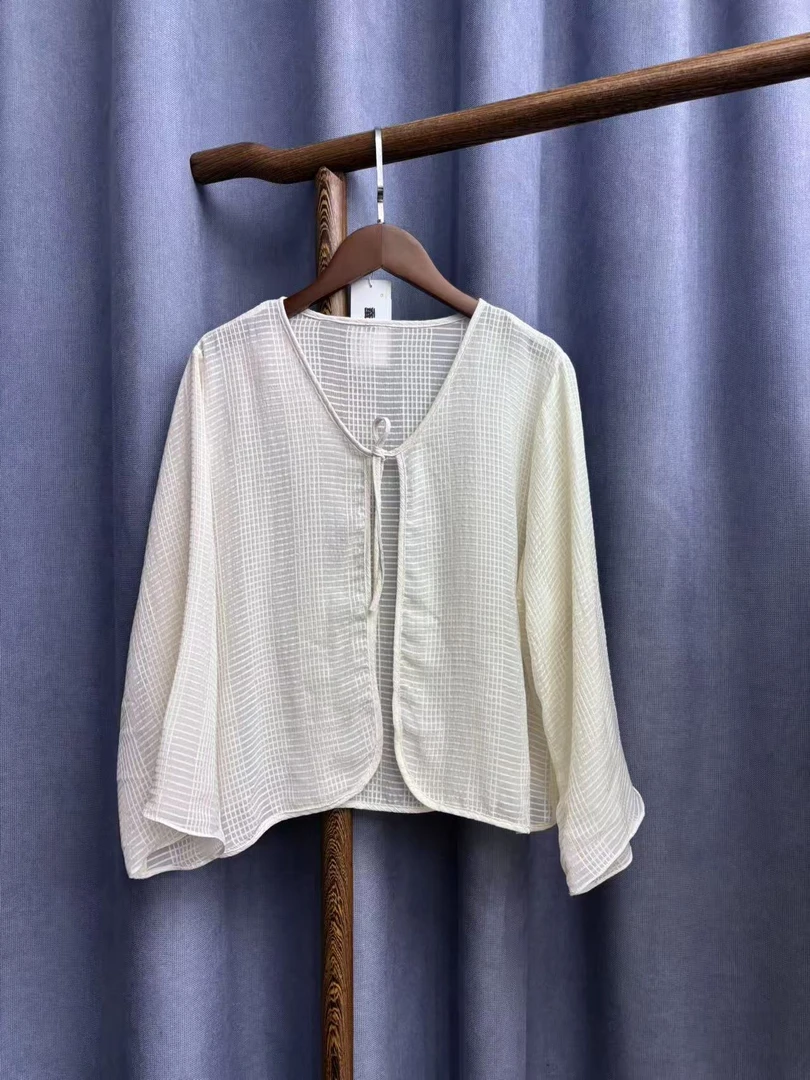 2025夏季新款时尚百搭桑蚕丝披肩短款外套女H1313