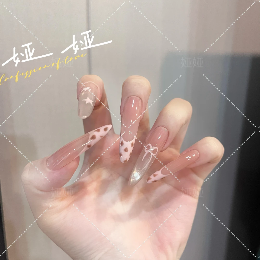 【粉黛露】纯手工穿戴甲气质显白猫眼美甲