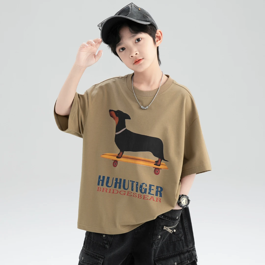 男童t恤短袖夏季薄款2025新款中大童男孩6-12岁潮款儿童休闲上衣8