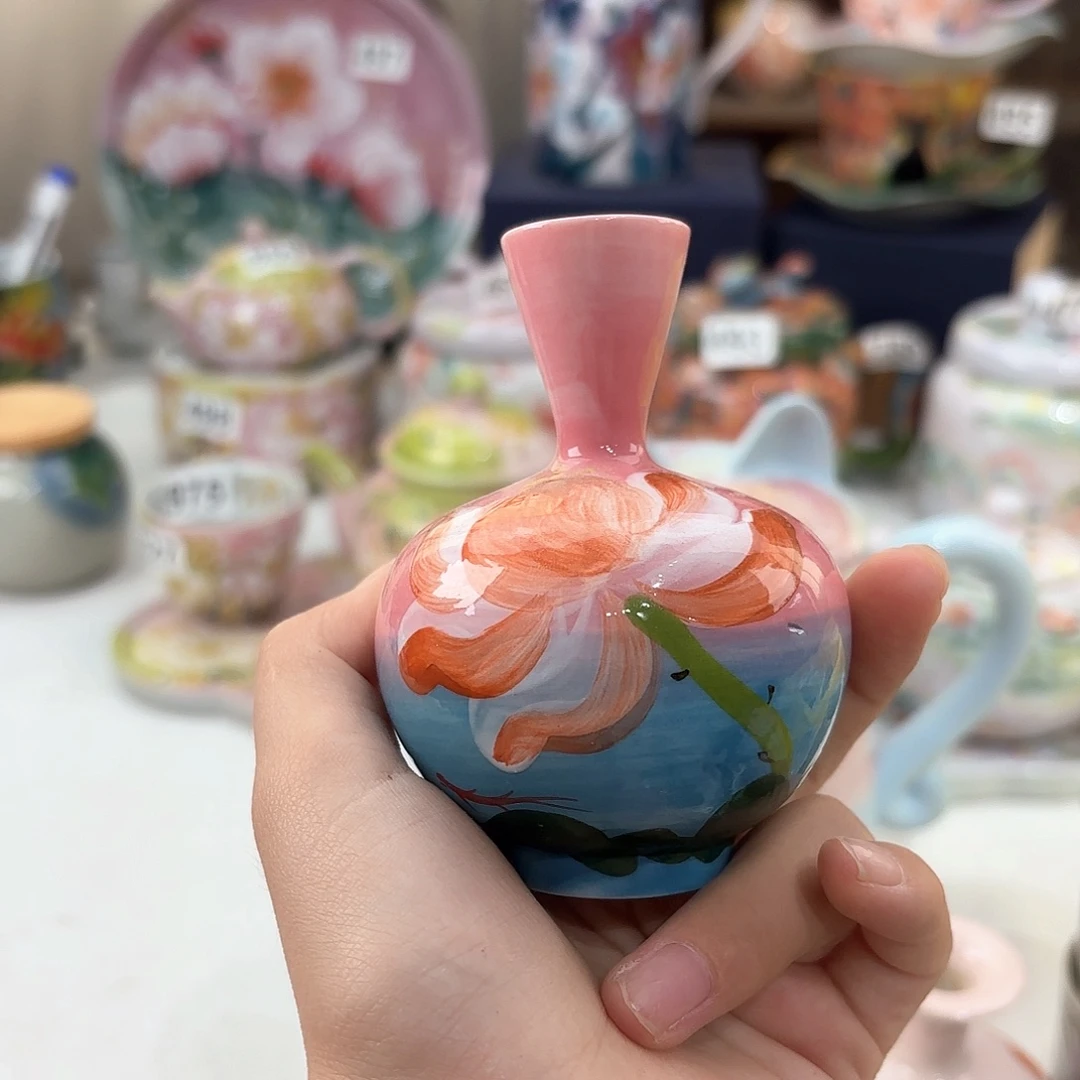 景德镇手绘高温釉下彩陶瓷茶具
