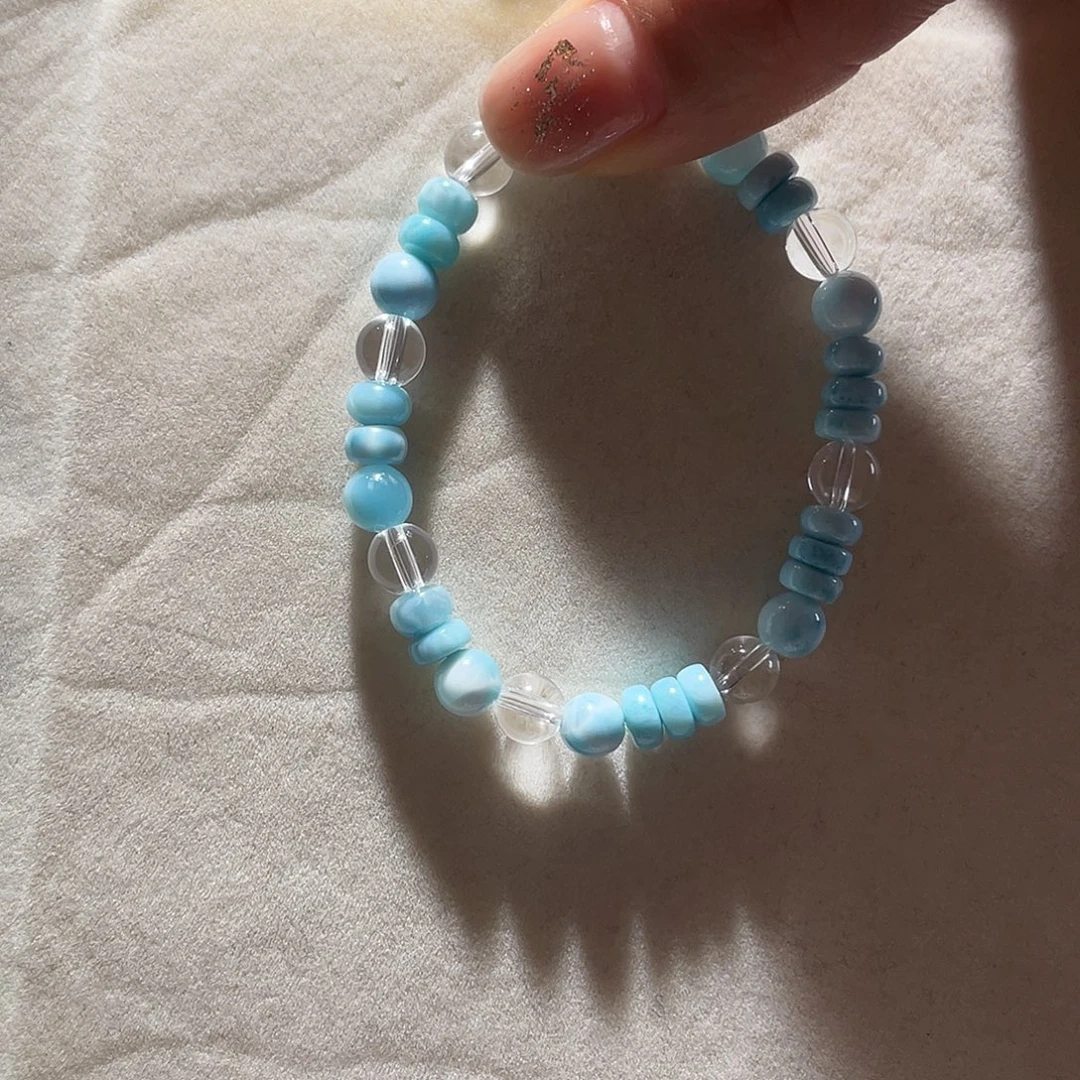 针钠钙石（海纹石）未镶嵌手链大气款