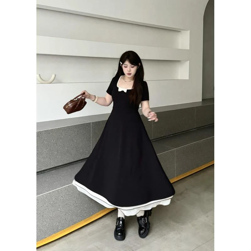 现货【珍珍】 欧若风胖mm大码春季新款显瘦气质学院风连衣裙02309D