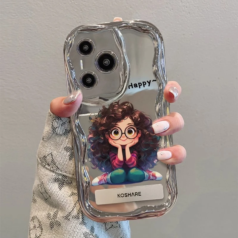 眼镜女孩适用华为pura80手机壳70新款60电镀防摔高级感支架保护套