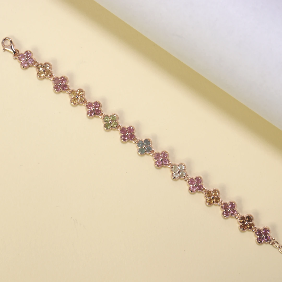 2401-S925银-天然碧玺手链-满镶时尚轻奢款