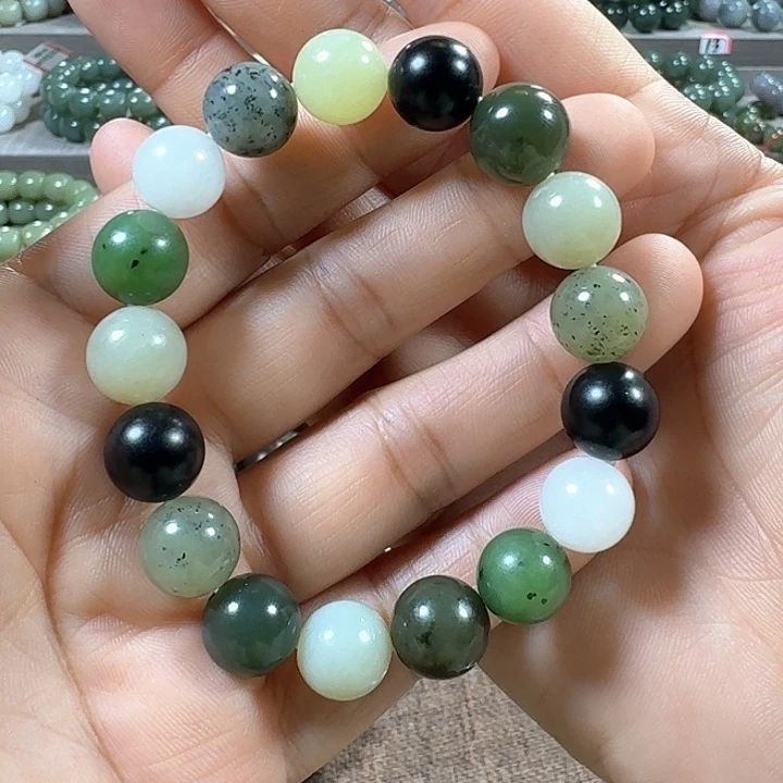 和田玉手链未镶嵌多宝卡12