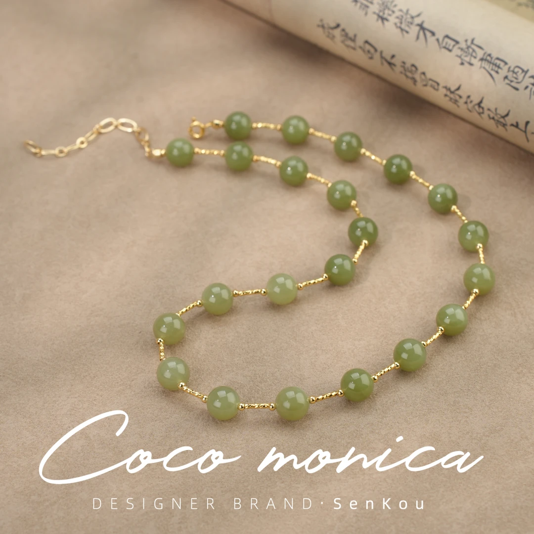 【小霞珠宝】和田玉满天星项链女款气质奢时尚百搭 AS480