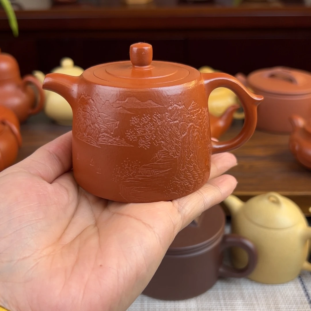 萧***～茶壶紫砂朱泥井栏全手140cc