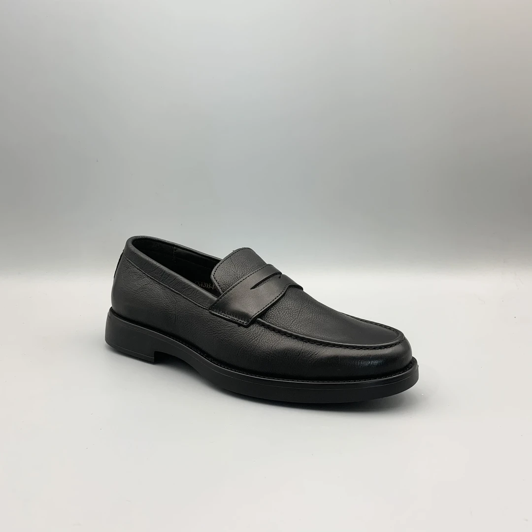 Pierre Shark/皮爾鯊魚男士皮鞋马皮真皮懒人一脚蹬乐福鞋男4203