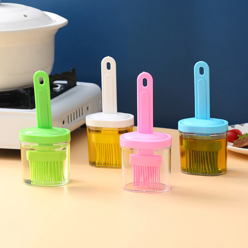 点砚油刷厨房烙饼家用精致食用刷酱烧烤油刷按压式带瓶一体式带盖