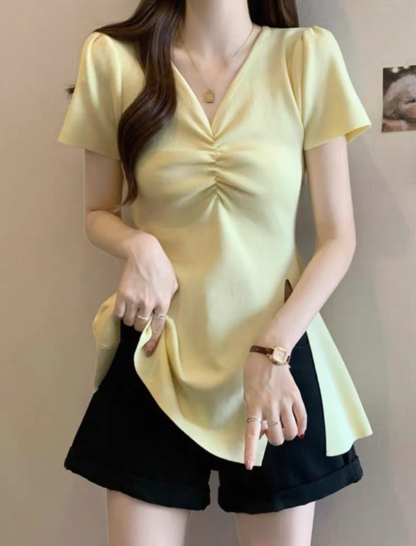 1（4037）夏新款设计感小众显瘦上衣