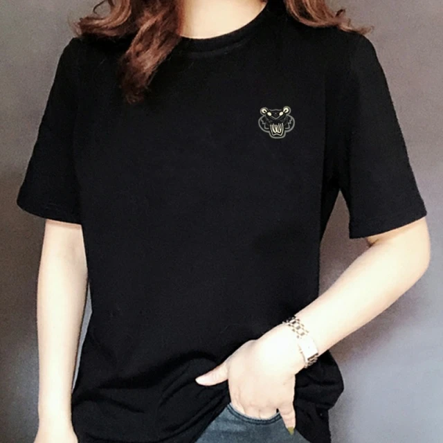 女士丝光棉短袖圆领T恤夏季新款休闲百搭通勤19628