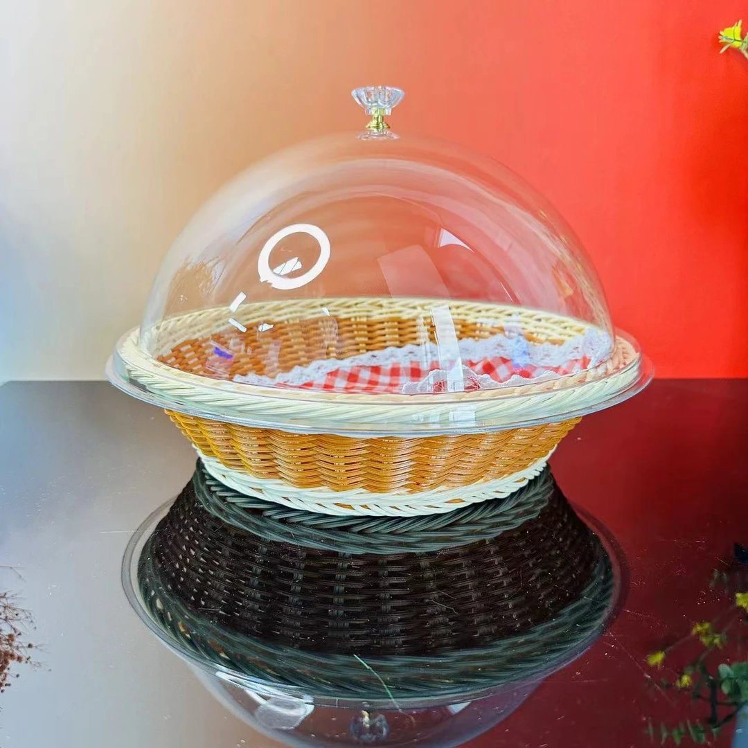 新疆包邮新nandan30CM带盖网红馕框新款馕盘子盘子家用带盖透明