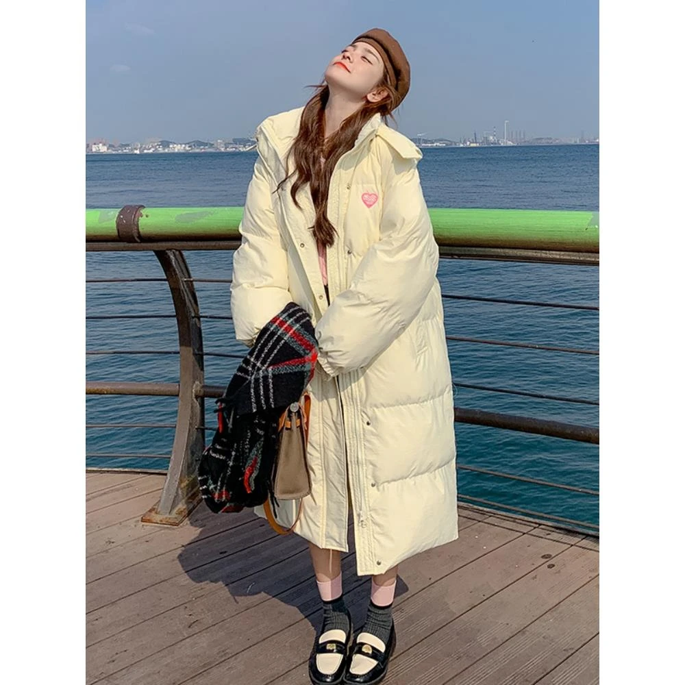 VOCKOO官方2025冬季女式中长新款加厚流行高端白羽绒服