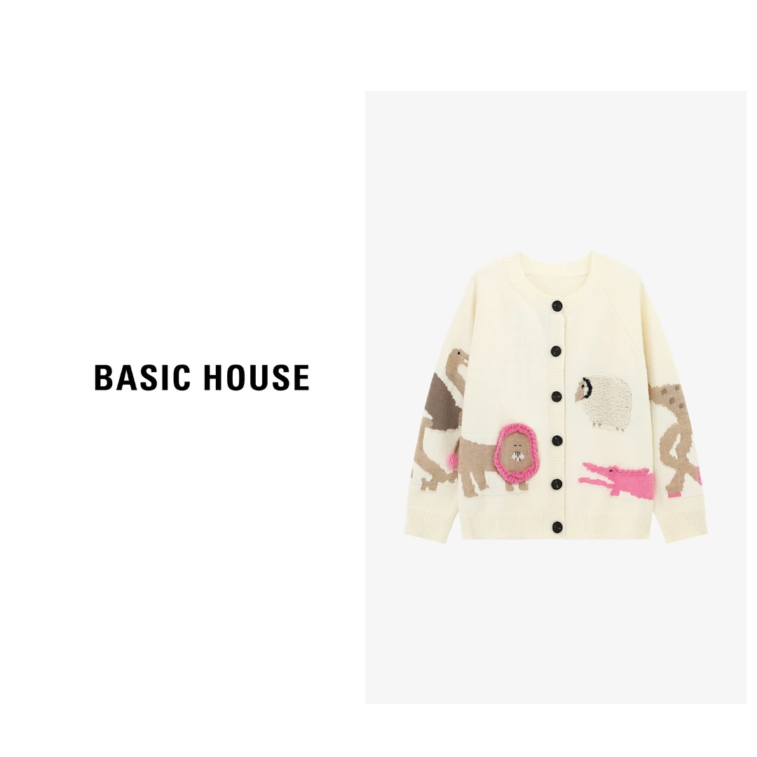 Basic House/百家好春季新款动物园系列慵懒风毛衣-B0625H5G282