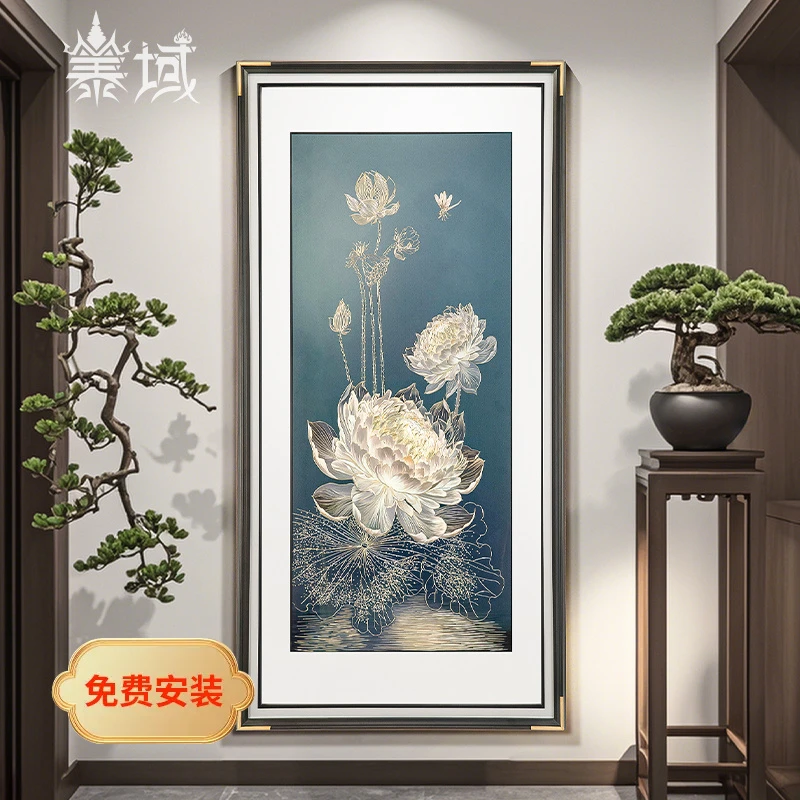 泰域大号《光影睡莲》铜雕画 挂墙装饰画 餐厅挂画现代玄关画B2-703