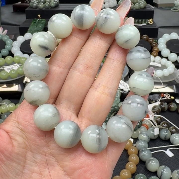 和田玉未镶嵌手链和田玉新疆青花卡16