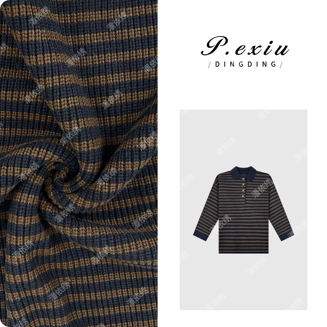 PanYiXiu/潘依绣【线谱小调】羊-毛高级感条纹Polo领针织毛衣L2528