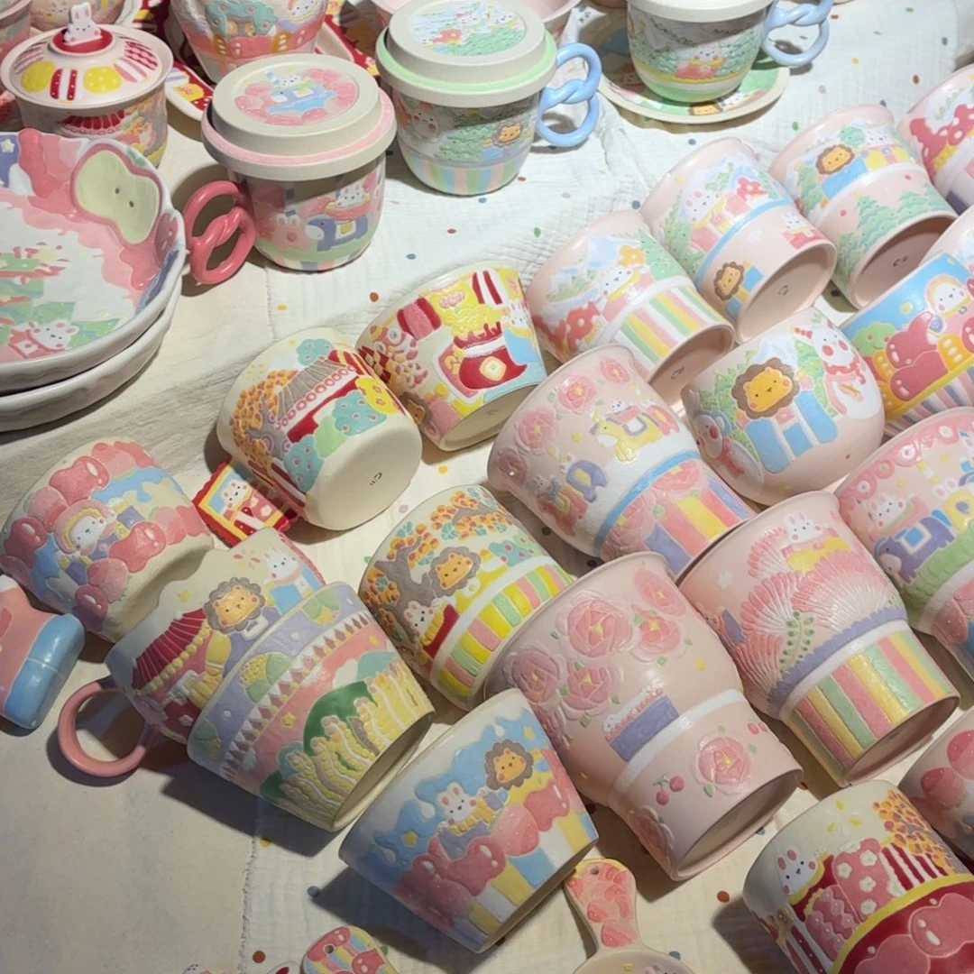 陶摆件可爱的杯杯