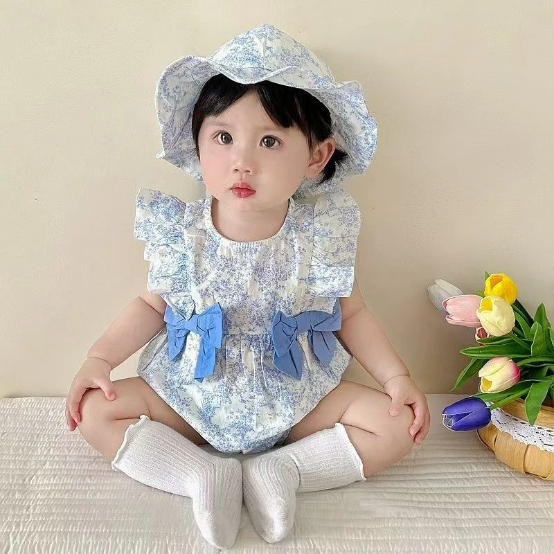 哈衣无袖婴儿公主A类少女风极简风女夏季背心夏装爬服