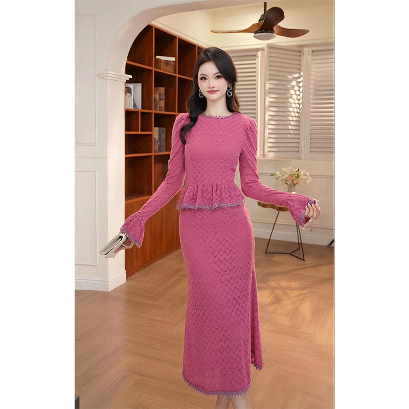 【香香定制】秋冬名媛气质新中式女神时尚新款优雅连衣裙91365