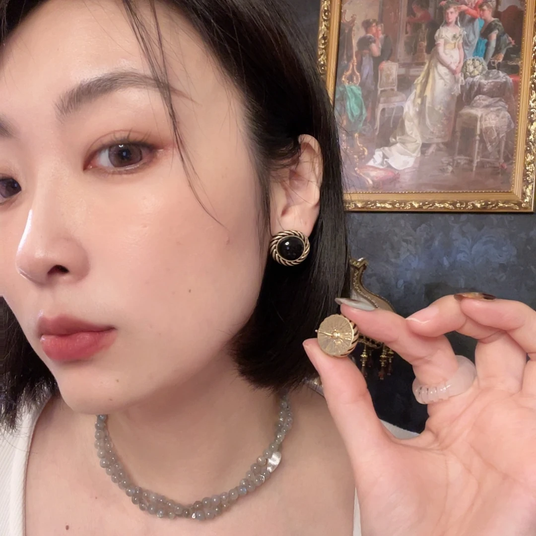 黄铜琉璃925银浮力耳饰