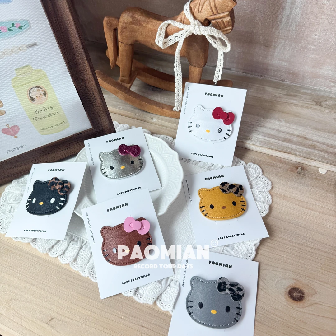 「皮质大头KT掰掰夹」黑色秋冬发绳拇指圈皮筋ins韩版发夹发卡发饰