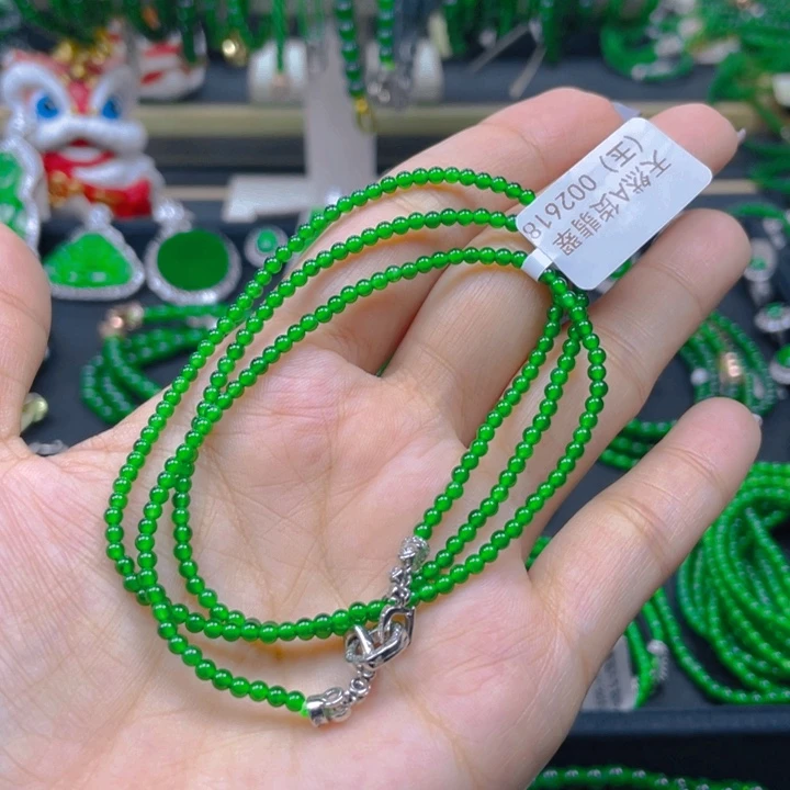 翡翠未镶嵌颈饰项链2.5