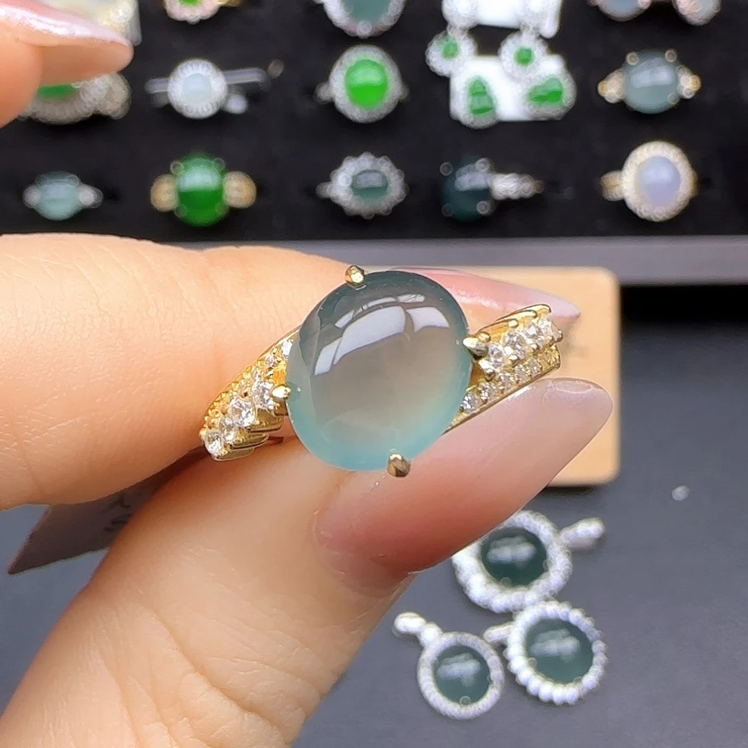 银S925镶嵌戒指翡翠