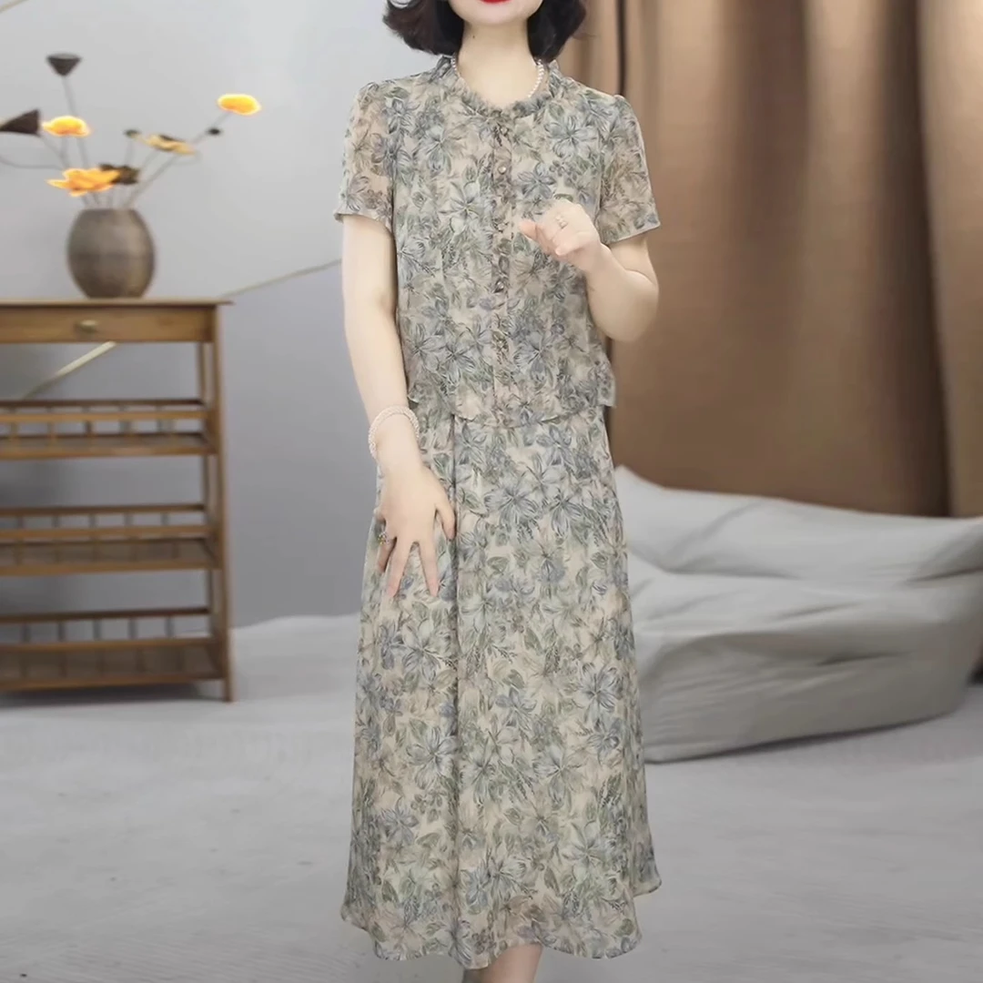 年流行爆款连衣裙2025新款女夏季高级感今气质减龄妈妈轻奢高级感