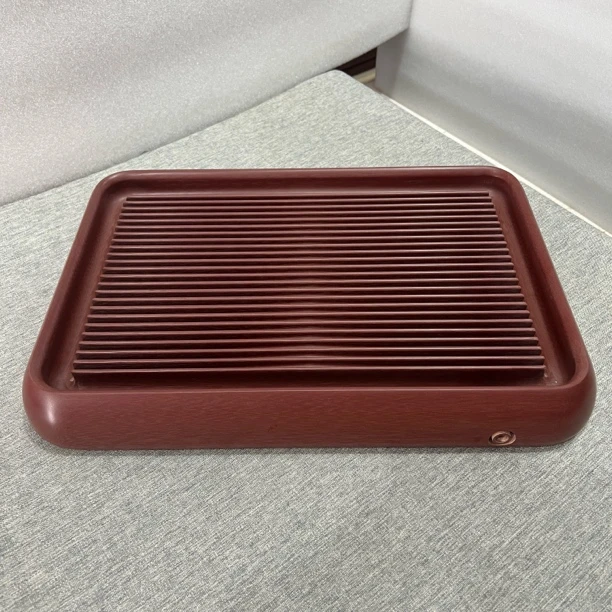 新款沥水红料龙鳞纹电木茶盘纯打磨素盘排水式新中式家用茶台茶具