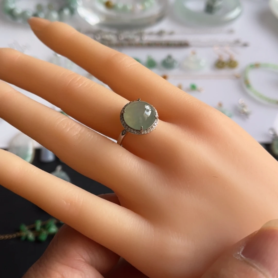 翡翠银S925镶嵌戒指福利